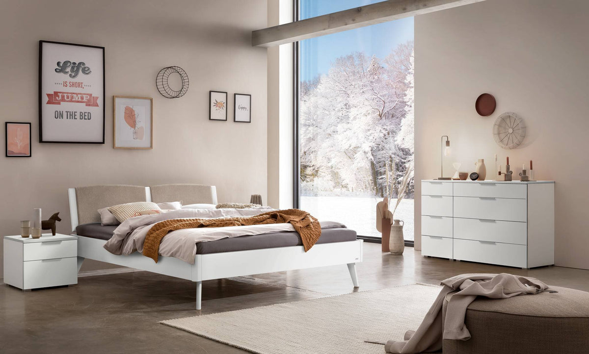 Hasena Comfy Polsterkopfteil – 160 cm, MDF weiss deckend, lackiert, 841-Pace grey