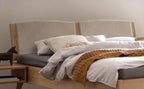 Hasena Fabro Bett mit Polsterkopfteil – 160 x 200 cm, Fusshöhe 25 cm, MDF weiss deckend, lackiert, 840-Pace light grey
