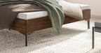 Hasena Donata Massivholzbett mit Polsterkopfteil – 160 x 200 cm, Fusshöhe 20 cm, Wildeiche natur, geölt, Pace light grey