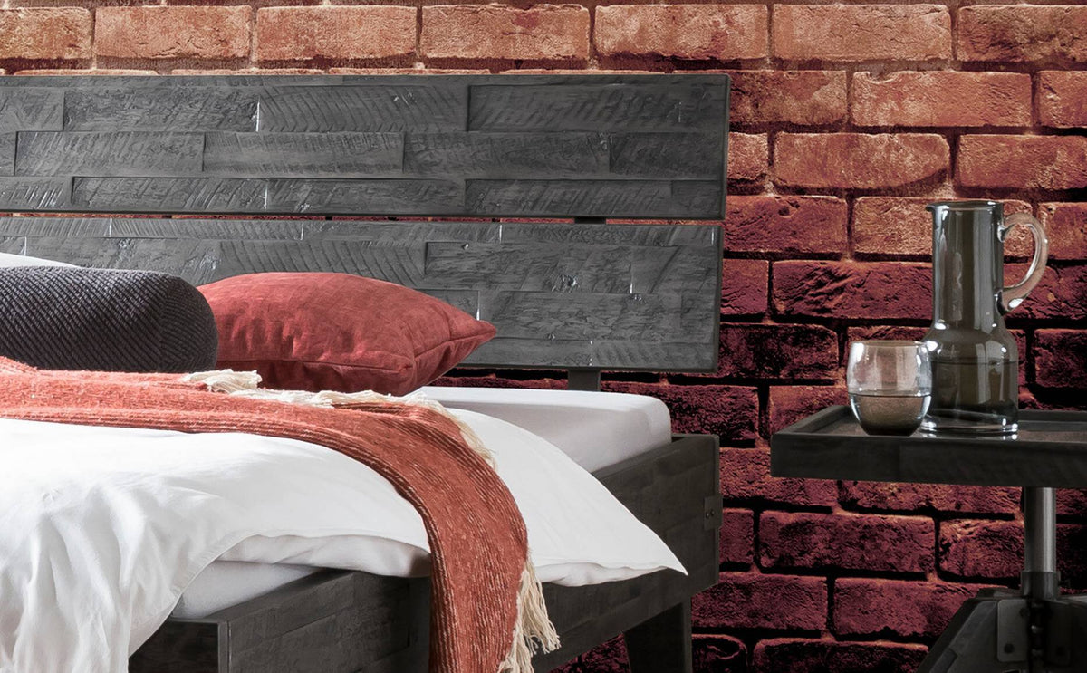 Hasena Aloa Massivholzbett – 100 x 200 cm, 25 cm, Akazie Vintage brown, lackiert
