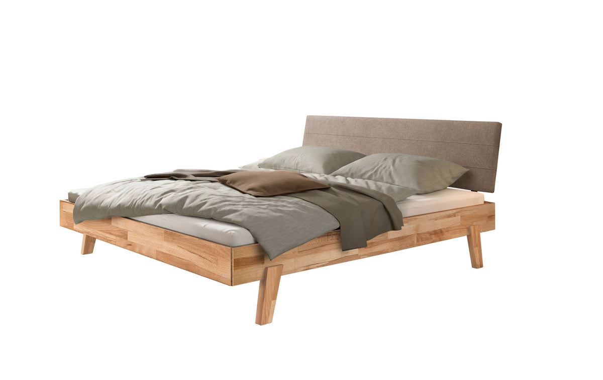 Hasena Vasto Bettgestell – 140 x 200 cm, Fusshöhe 20 cm, Kernbuche natur, geölt, Pace sand