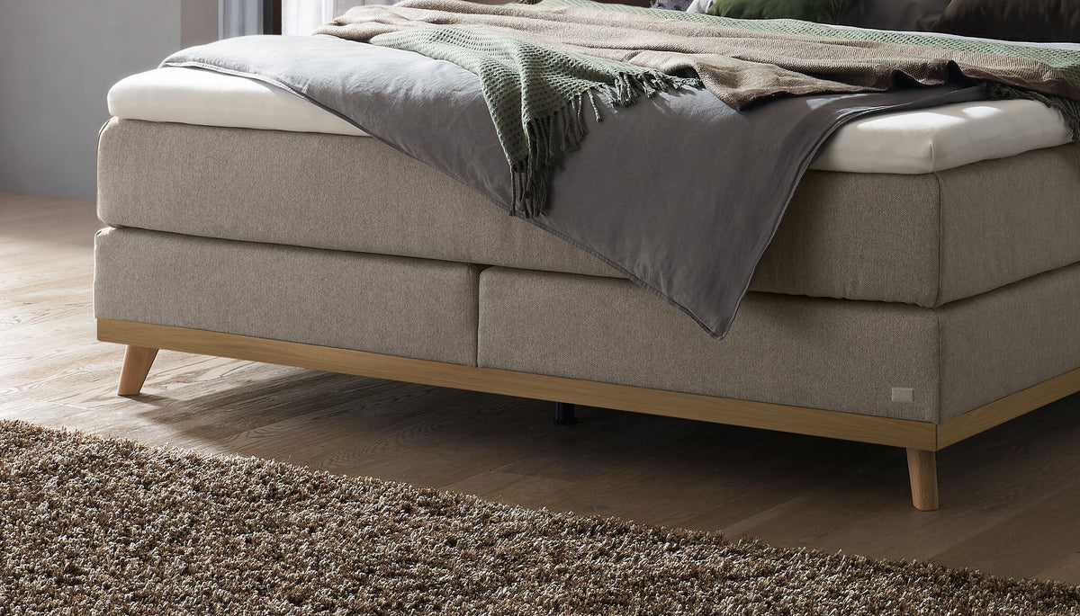 Hasena Stefania Boxspringbett – 140 x 200 cm, Elegance-Top, Pace sand