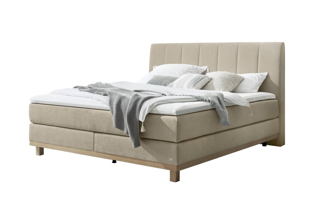 Hasena Estela Boxspringbett – 140 x 200 cm, Glamour-Top, Pace sand
