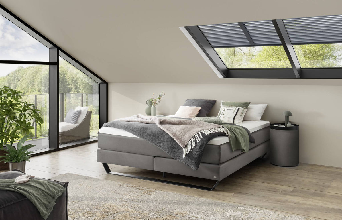Hasena Julieta Boxspringbett – 140 x 200 cm, Lovely-Top, Monet steel