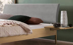 Hasena Sestola Bett mit Polsterkopfteil – 160 x 200 cm, Fusshöhe 20 cm, Eiche bright, geölt, 842-Pace sand