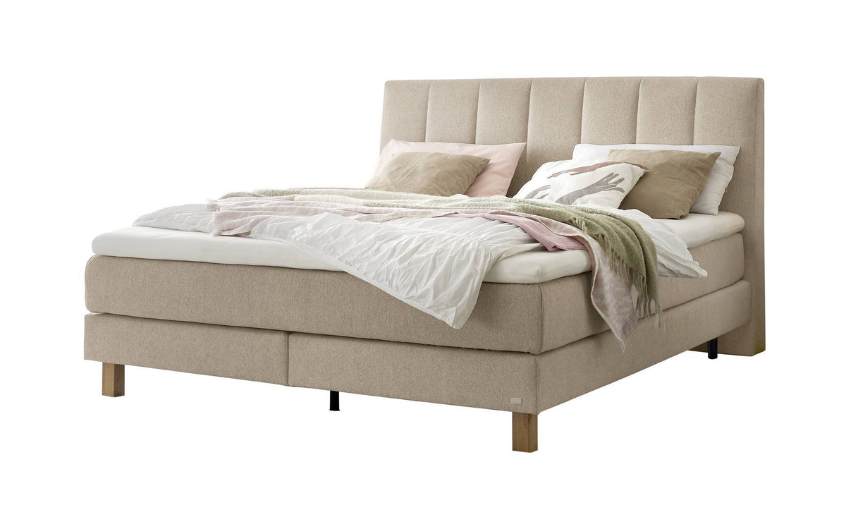 Hasena Reina Boxspringbett – 140 x 200 cm, Glamour-Top, Pace sand