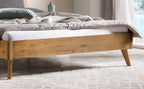 Hasena Mareto Massivholzbett mit Polsterkopfteil – 160 x 200 cm, Fusshöhe 25 cm, Wildeiche natur, geölt, 841-Pace grey