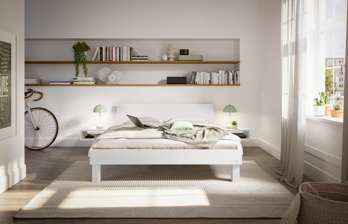 Hasena Forti Bettgestell – 90 x 200 cm, 25 cm, MDF weiss deckend, lackiert
