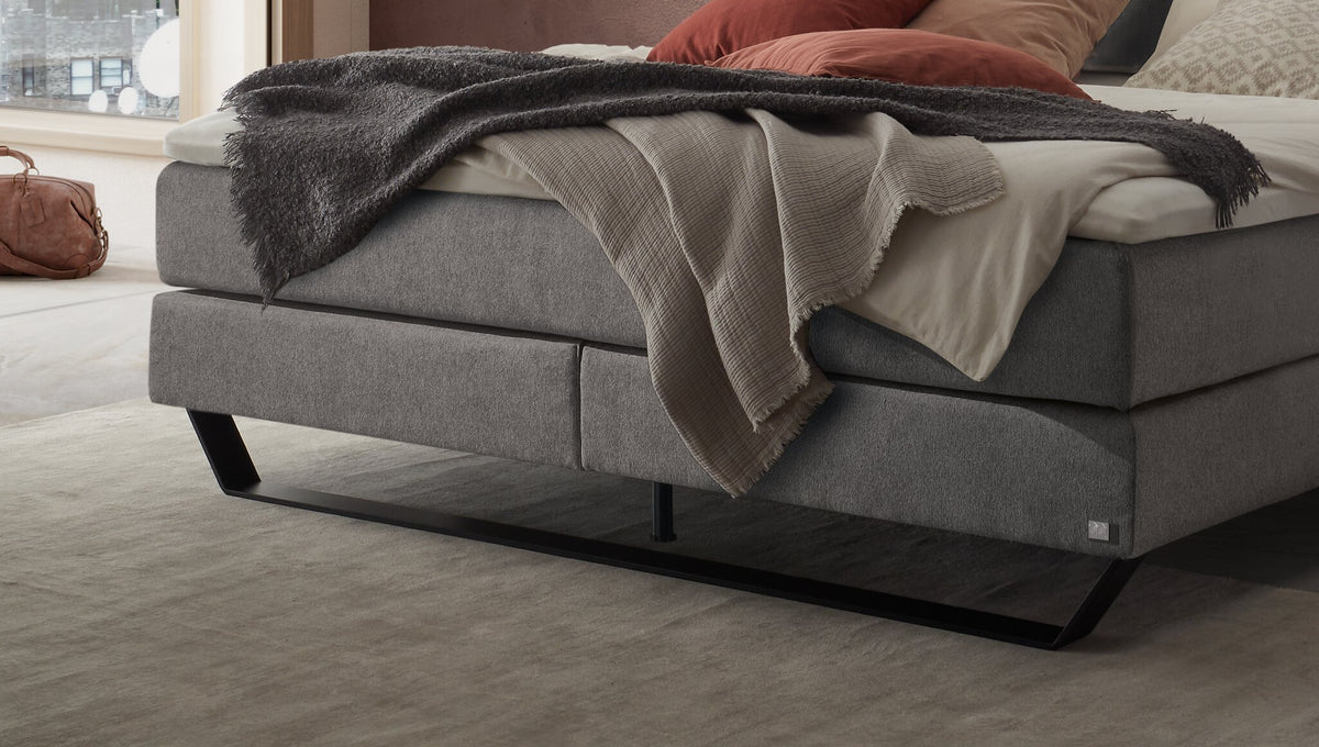 Hasena Celina Boxspringbett – 160 x 200 cm, Glamour-Top, Pace light grey