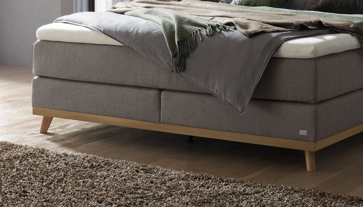 Hasena Stefania Boxspringbett – 160 x 200 cm, Glamour-Top, Pace light grey