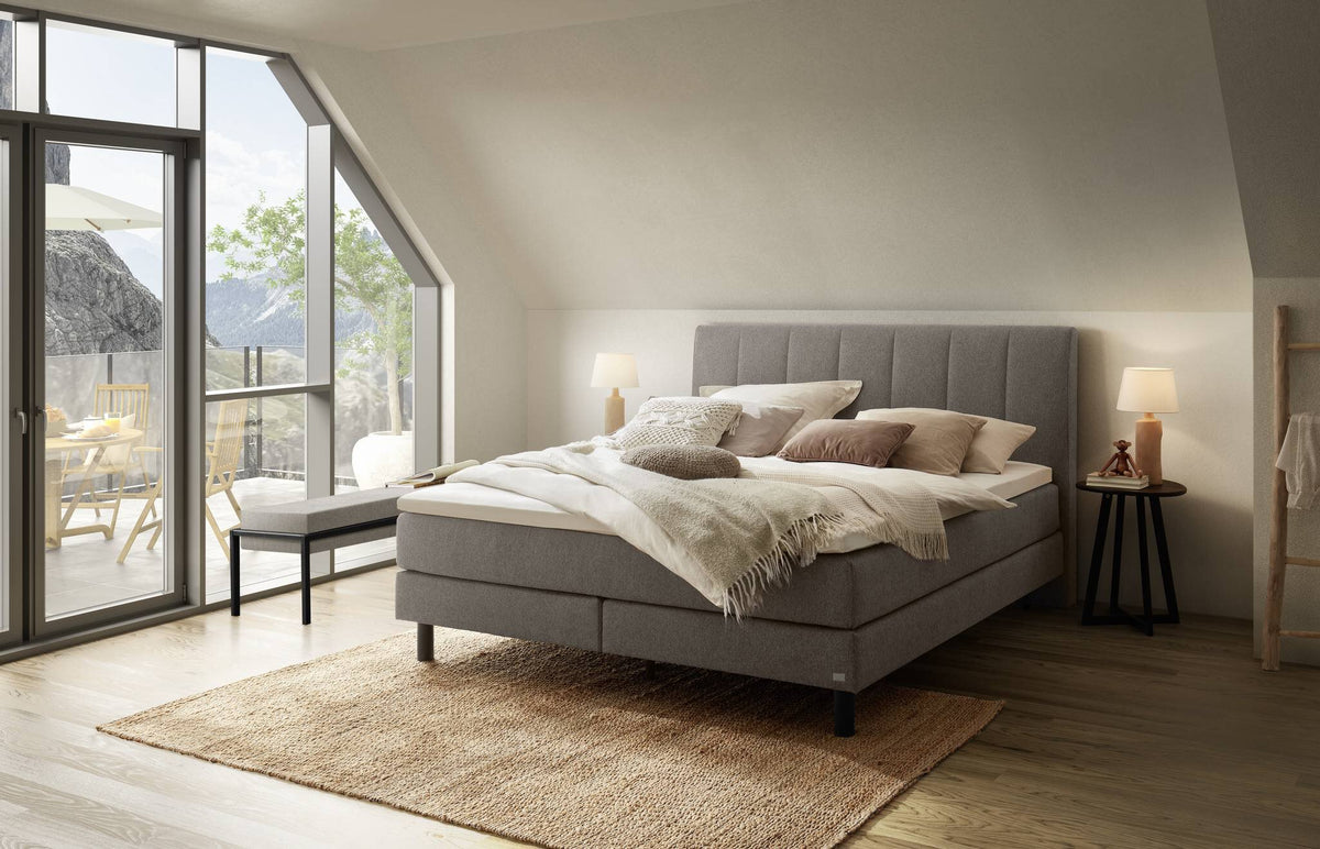 Hasena Donna Boxspringbett – 140 x 200 cm, Lovely-Top, Pace grey