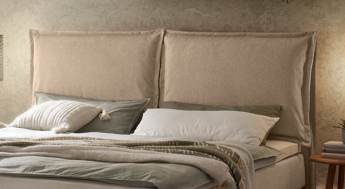 Hasena Ricarda Boxspringbett – 160 x 200 cm, Glamour-Top, Pace grey