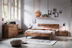 Hasena Duno Massivholzbett – 90 x 200 cm, 25 cm, Akazie Vintage brown, lackiert