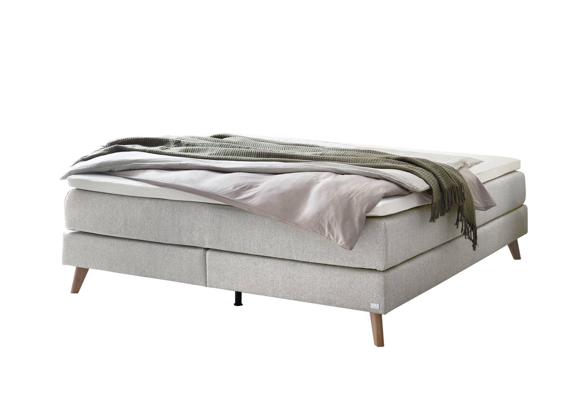 Hasena Beatriz Boxspringbett – 140 x 200 cm, Glamour-Top, Pace light grey