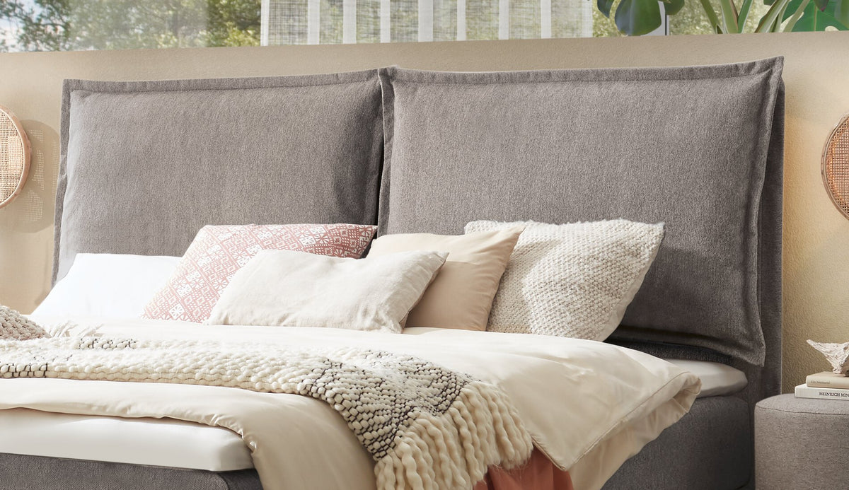Hasena Zamora Boxspringbett – 160 x 200 cm, Glamour-Top, Monet steel