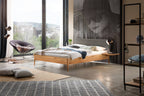 Hasena Fanano Bett mit Polsterkopfteil – 140 x 200 cm, 25 cm, Wildbuche natur, geölt