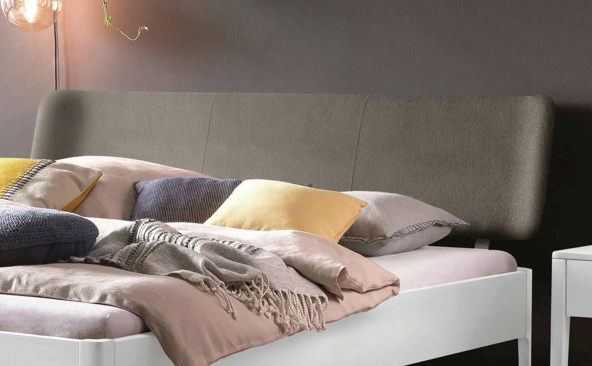 Hasena Pienza Bett mit Polsterkopfteil – 160 x 200 cm, 20 cm, MDF weiss deckend, lackiert