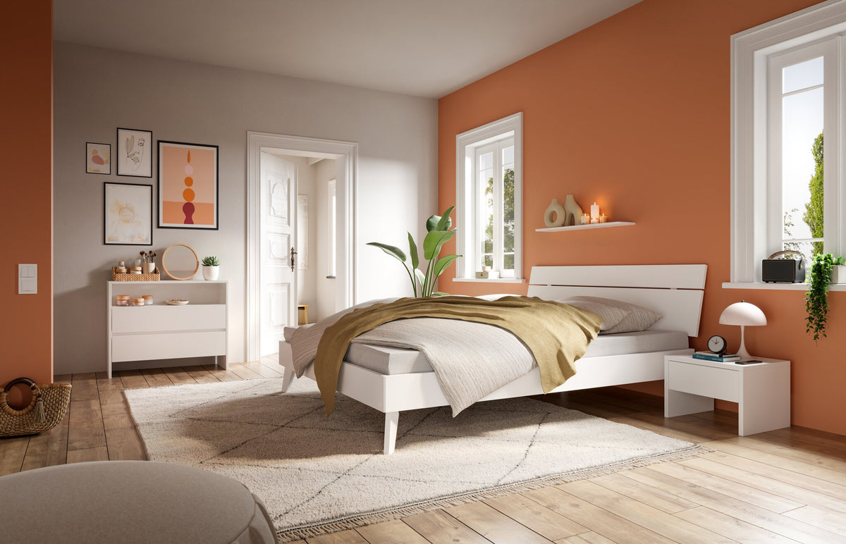 Hasena Floris Bettgestell – 90 x 200 cm, 25 cm, MDF weiss deckend, lackiert