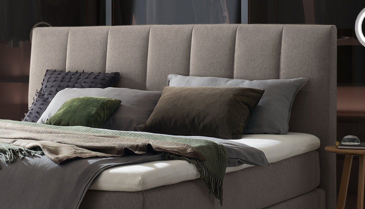 Hasena Stefania Boxspringbett – 160 x 200 cm, Glamour-Top, Monet steel