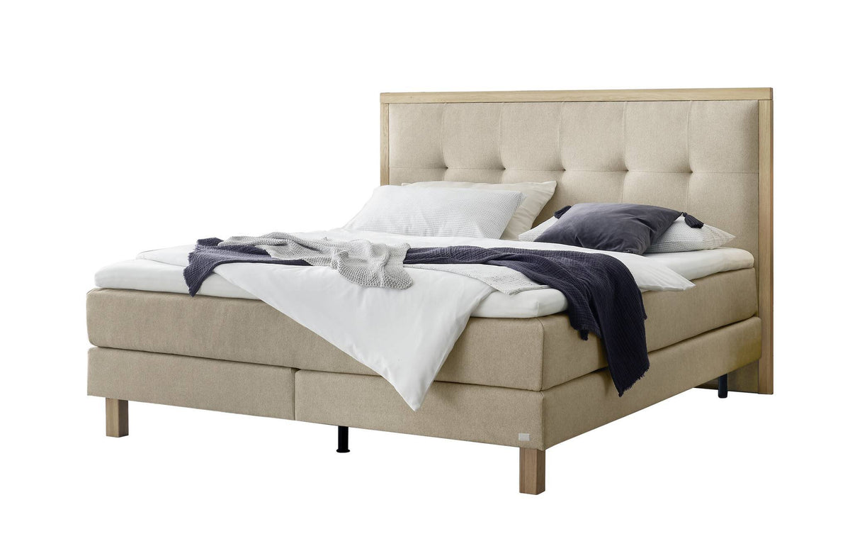 Hasena Solara Boxspringbett – 140 x 200 cm, Glamour-Top, Pace sand