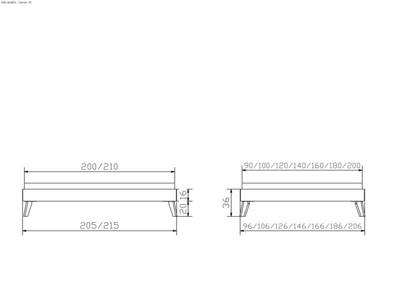 Hasena Calvari Bettgestell – 120 x 200 cm, 20 cm, MDF weiss deckend, lackiert