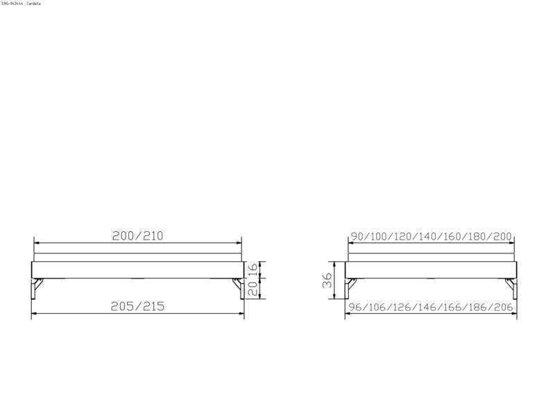Hasena Cardella Bettgestell – 160 x 200 cm, MDF weiss deckend, lackiert