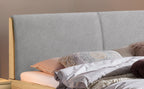 Hasena Simone Bett mit Polsterkopfteil – 160 x 200 cm, Fusshöhe 20 cm, Eiche bright, geölt, Pace grey