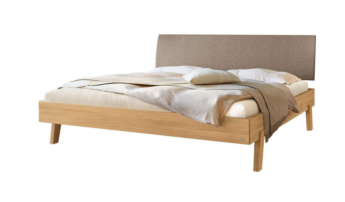 Hasena Lorenzo Bettgestell – 90 x 200 cm, Fusshöhe 20 cm, Eiche bright, geölt, Pace sand