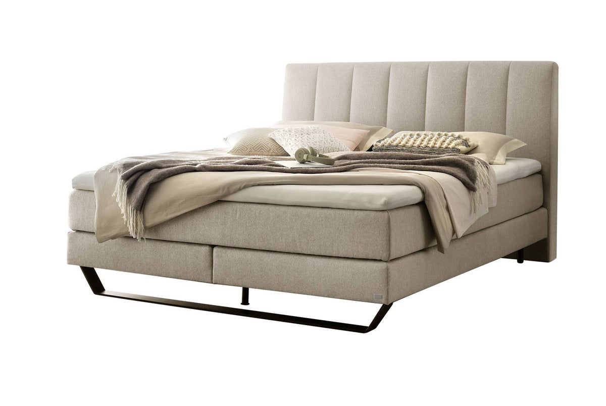 Hasena Ambra Boxspringbett – 140 x 200 cm, Glamour-Top, Pace sand