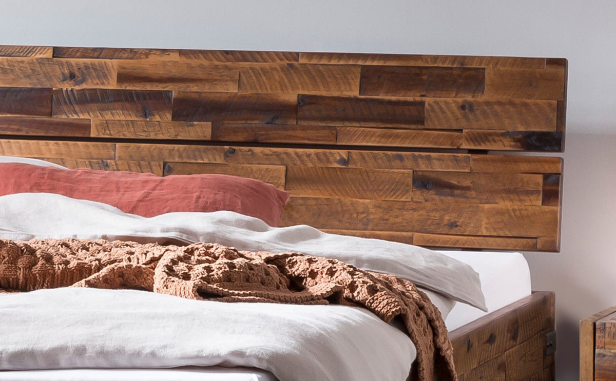 Hasena Duno Massivholzbett – 100 x 200 cm, 20 cm, Akazie Vintage brown, lackiert