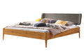 Hasena Pienza Bett mit Polsterkopfteil – 140 x 200 cm, 20 cm, Wildeiche natur, geölt