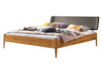 Hasena Pienza Bett mit Polsterkopfteil – 140 x 200 cm, 20 cm, Wildeiche natur, geölt