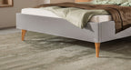 Hasena Elisa Polsterbett – 160 x 200 cm, Fusshöhe 25 cm, Eiche bright, geölt, Pace sand