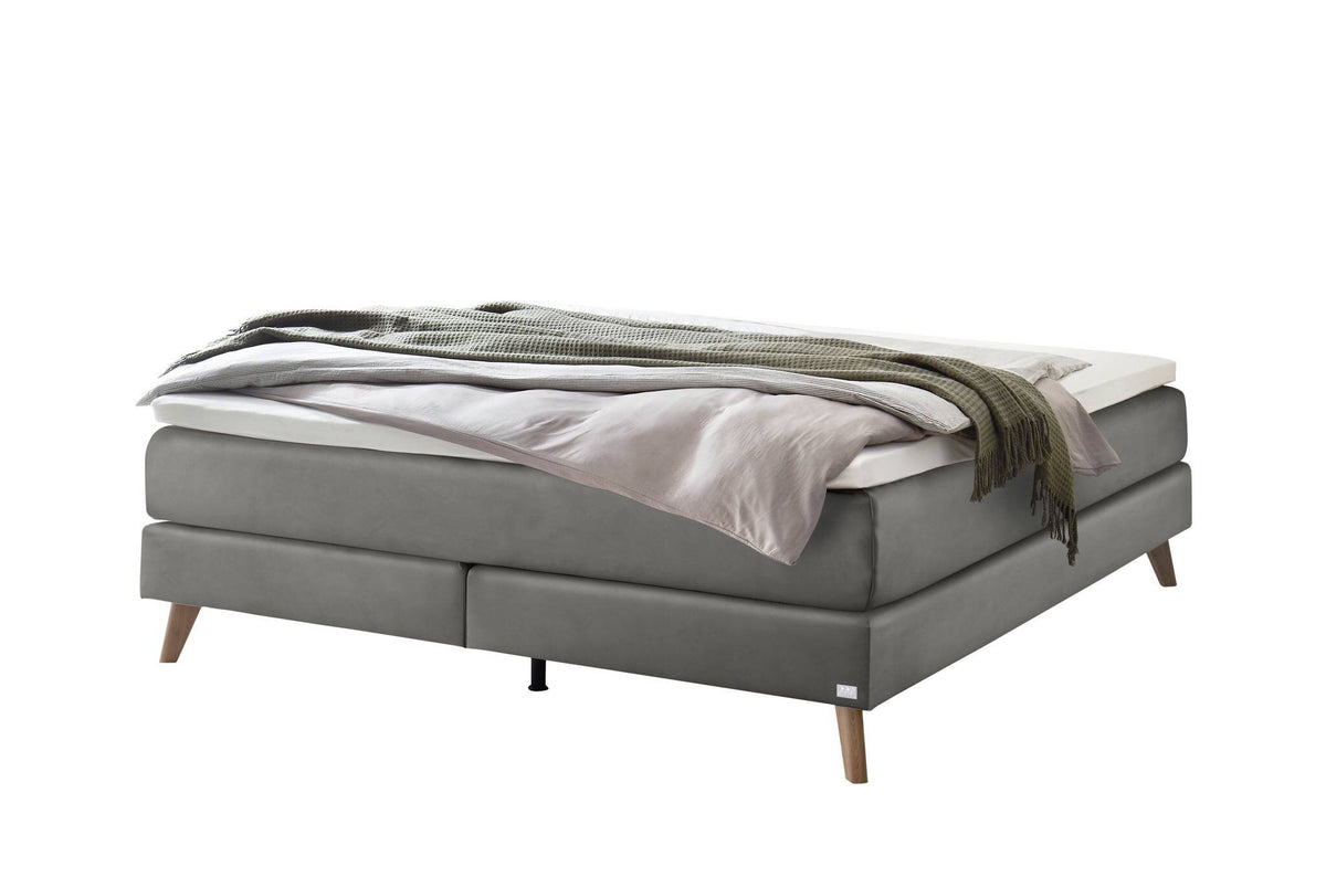 Hasena Beatriz Boxspringbett – 140 x 200 cm, Glamour-Top, Monet steel