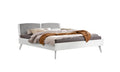 Hasena Fabro Bett mit Polsterkopfteil – 140 x 200 cm, Fusshöhe 20 cm, MDF weiss deckend, lackiert, 840-Pace light grey