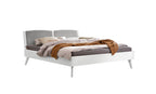 Hasena Fabro Bett mit Polsterkopfteil – 140 x 200 cm, Fusshöhe 20 cm, MDF weiss deckend, lackiert, 840-Pace light grey