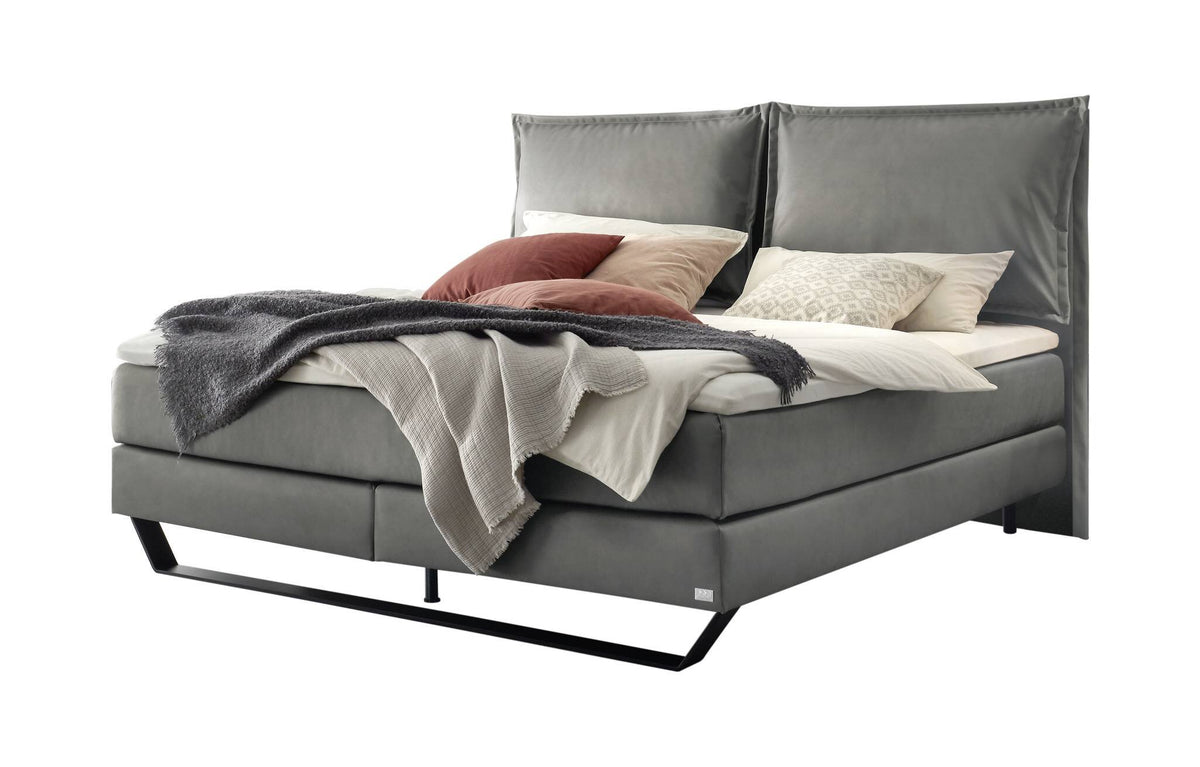 Hasena Celina Boxspringbett – 140 x 200 cm, Glamour-Top, Monet steel