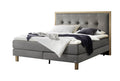 Hasena Solara Boxspringbett – 140 x 200 cm, Glamour-Top, Monet steel