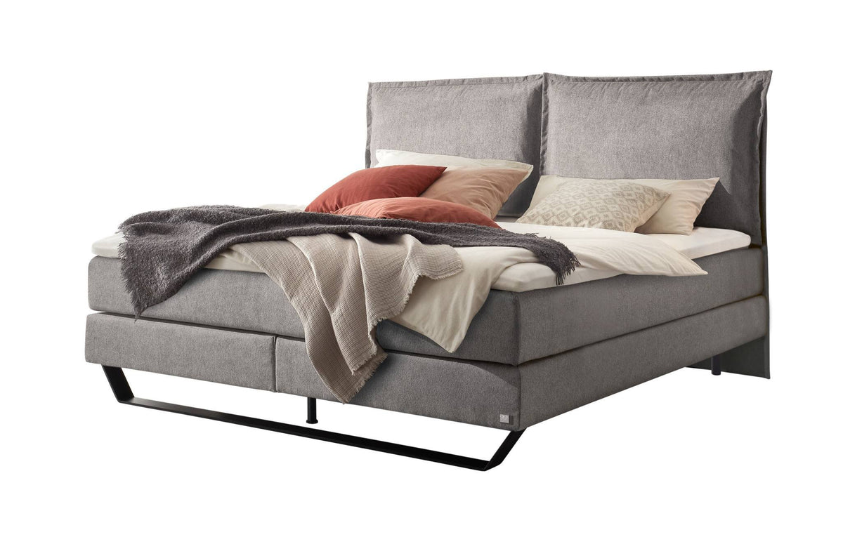 Hasena Celina Boxspringbett – 140 x 200 cm, Glamour-Top, Pace grey