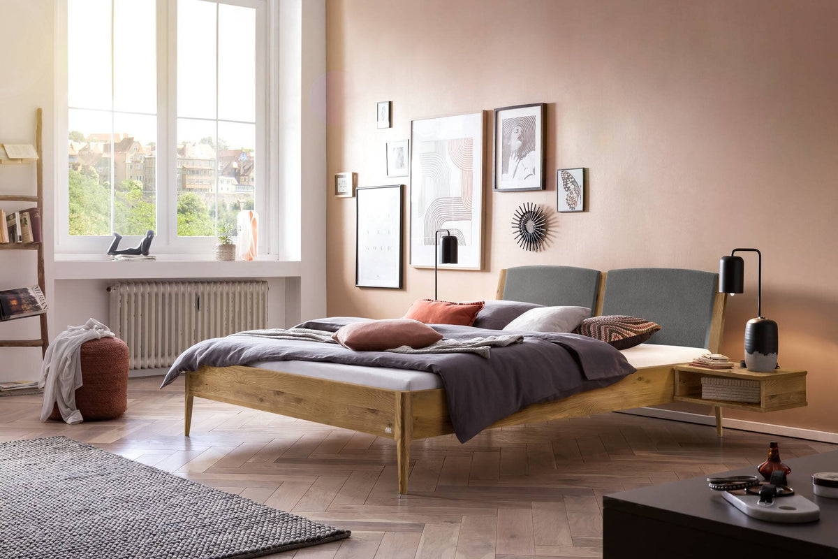 Hasena Comfy Polsterkopfteil – 160 cm, Nussbaum, geölt, 842-Pace sand