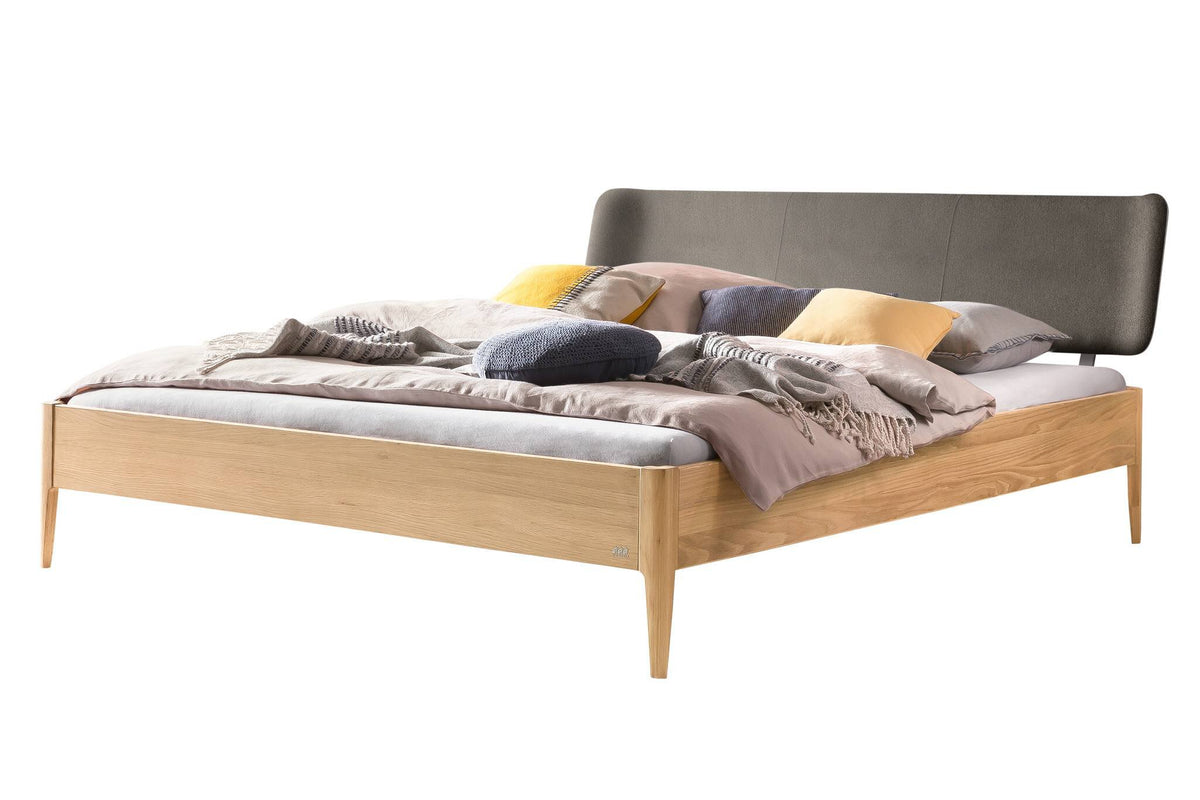 Hasena Pienza Bett mit Polsterkopfteil – 140 x 200 cm, 20 cm, Eiche bright, geölt