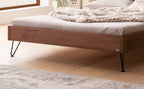 Hasena Lugano Massivholzbett mit Polsterkopfteil – 180 x 200 cm, Wildeiche natur, geölt, 841-Pace grey