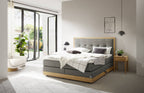 Hasena Alba Boxspringbett mit Stauraum – 160 x 200 cm, Lovely-Top, Monet steel