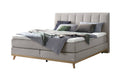 Hasena Stefania Boxspringbett – 140 x 200 cm, Glamour-Top, Pace light grey