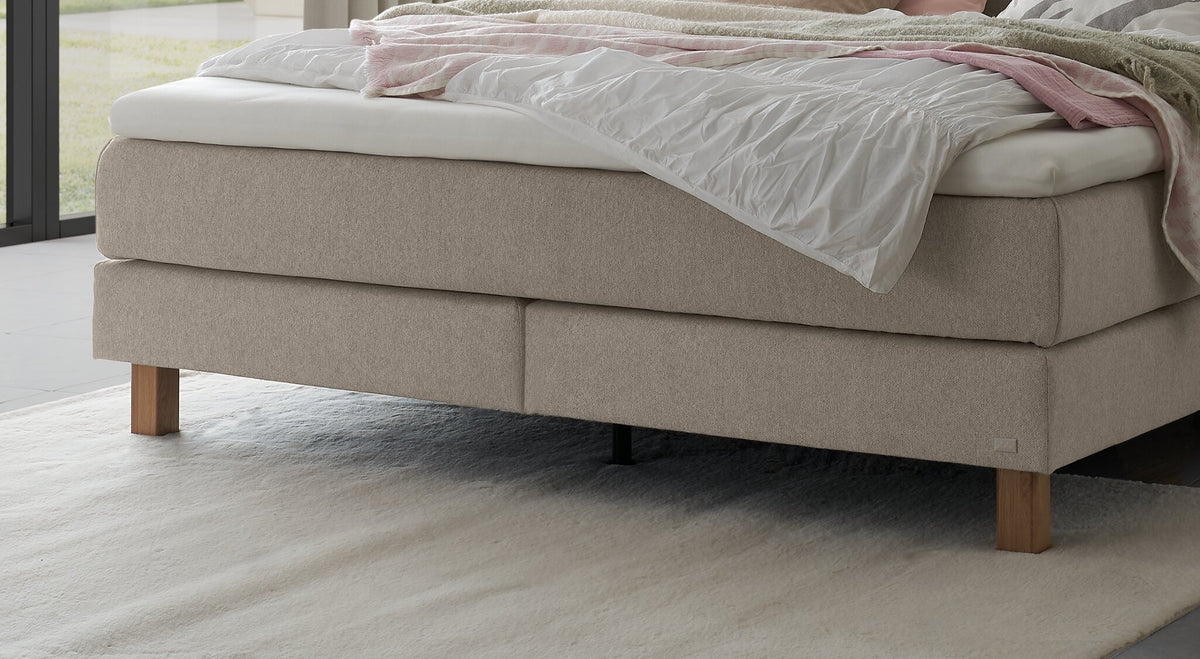 Hasena Reina Boxspringbett – 140 x 200 cm, Elegance-Top, Pace sand