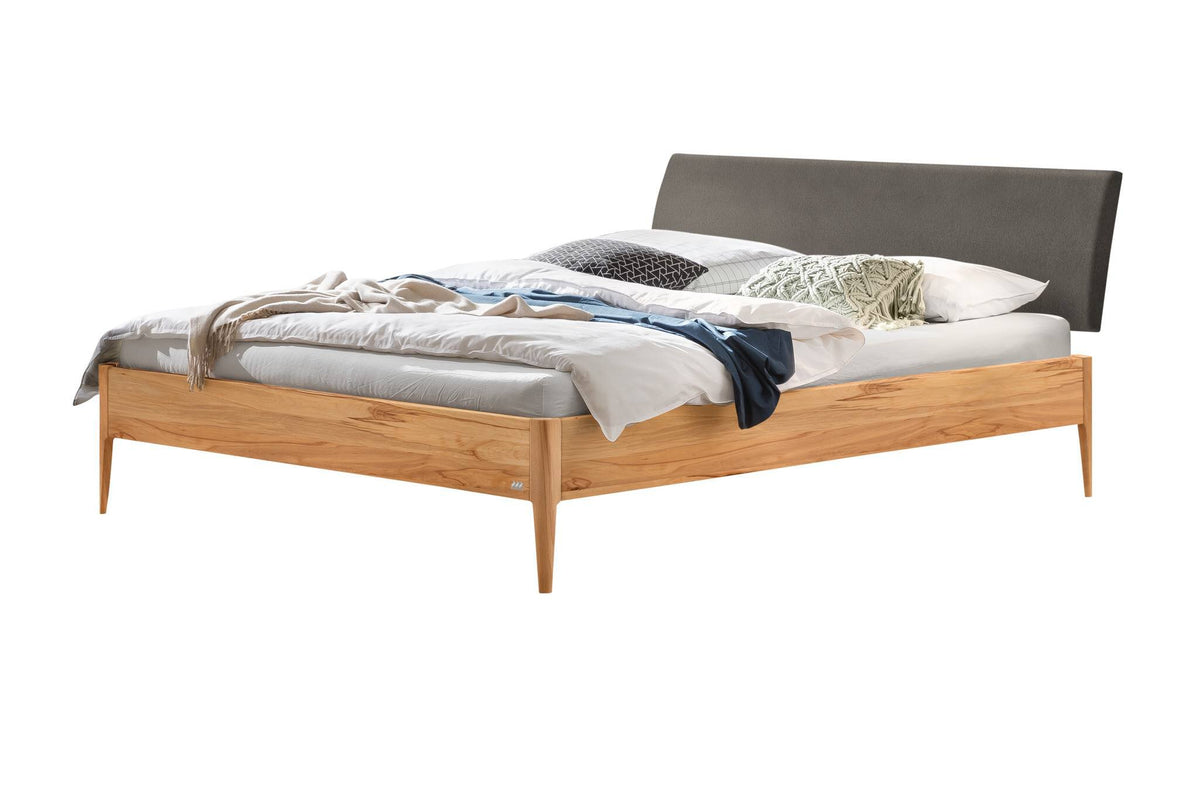 Hasena Fanano Bett mit Polsterkopfteil – 140 x 200 cm, 20 cm, Wildbuche natur, geölt