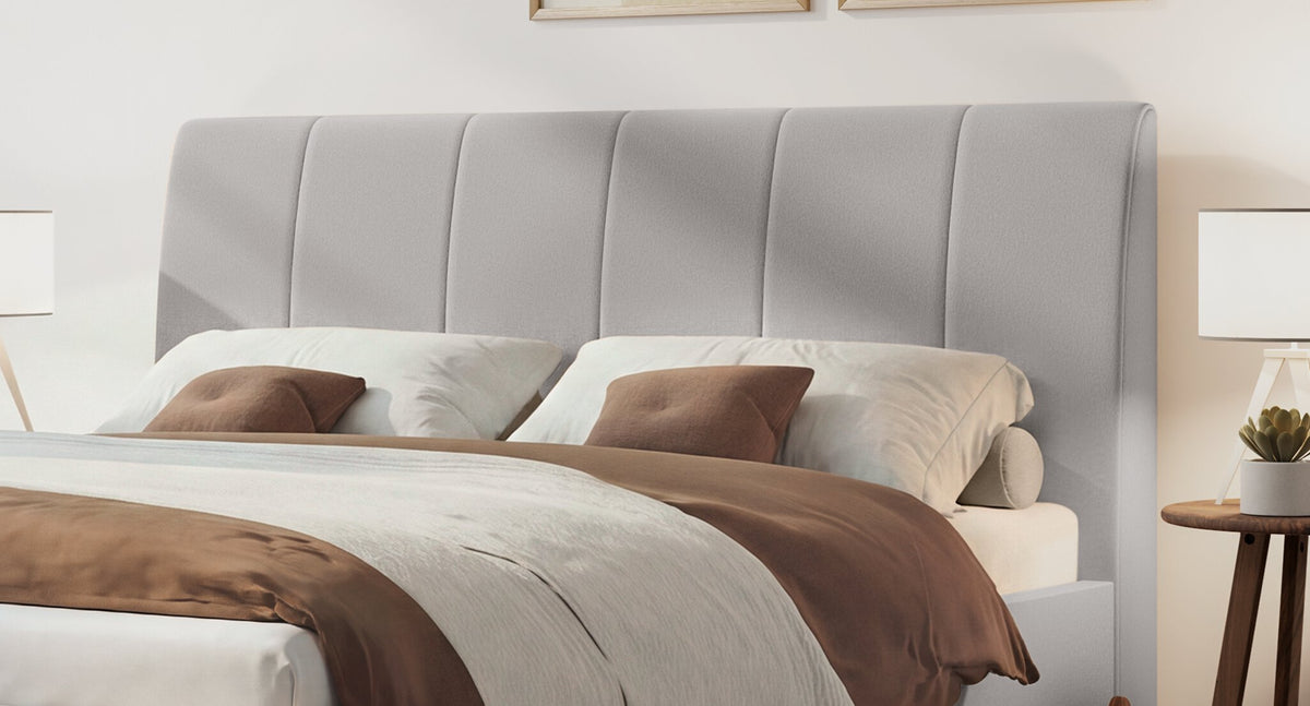 Hasena Renata Polsterbett – 160 x 200 cm, Fusshöhe 25 cm, Eiche bright, geölt, Pace grey