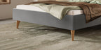 Hasena Elisa Polsterbett – 160 x 200 cm, Fusshöhe 20 cm, Eiche bright, geölt, Pace light grey