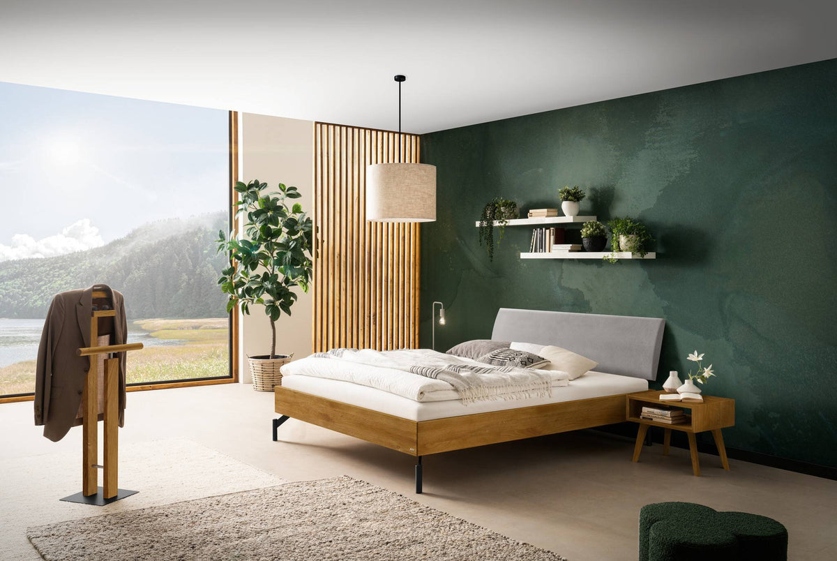 Hasena Parete Massivholzbett – 100 x 200 cm, Wildeiche natur, geölt