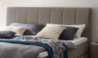 Hasena Pedrosa Boxspringbett mit Stauraum – 180 x 200 cm, Glamour-Top, Pace light grey